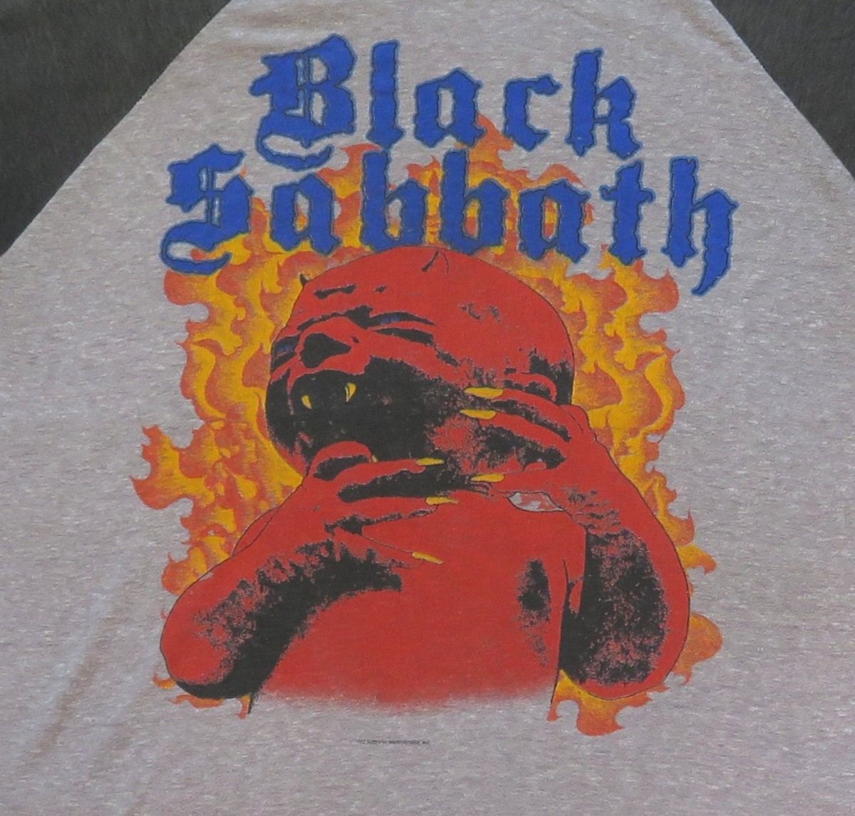Black Sabbath Vintage Raglan T Shirt 1983 Born Again Tour Jersey 