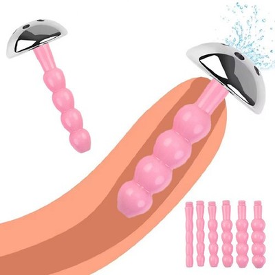 Male Tube Urethral Stretching Dilator Hollow Plug Dilator New Sounding 6Pcs/Set
