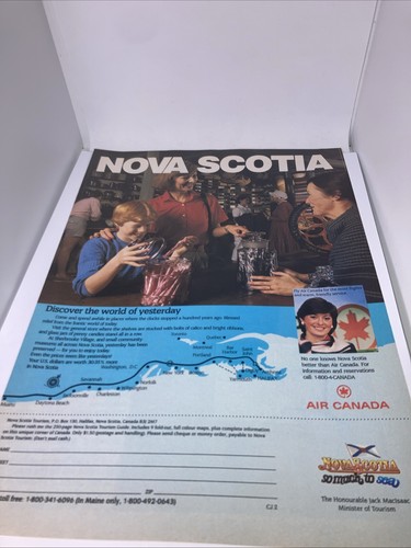 Air Canada Airlines Vintage Print Ad 1986 8”X11” Nova Scotia VGC EP8