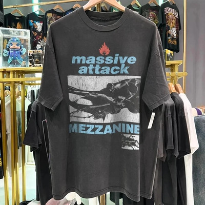MASSIVE ATTACK MEZZANINE EURO TOUR short sleeve black color shirt