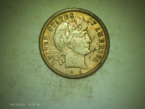 1914 D Barber Dime 90% Silver