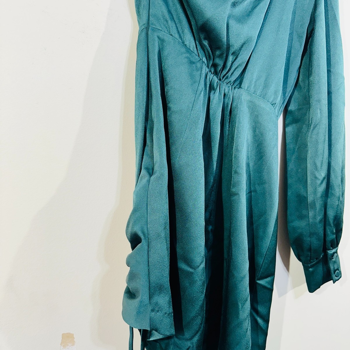 green emerald velvet dress Kookai