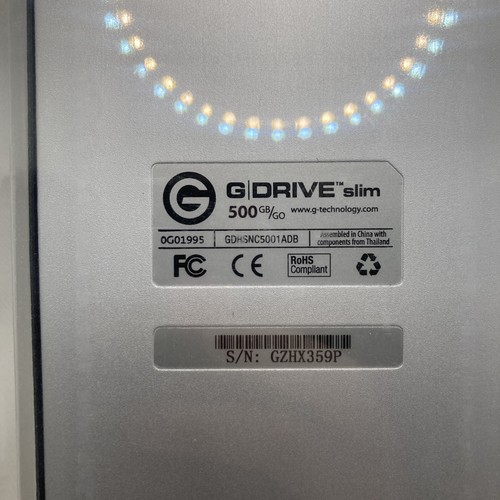 G-Drive Slim 500GB Compact & Stylish ~ Silver - USB 3.0 Og02361 G-technology - Picture 4 of 4