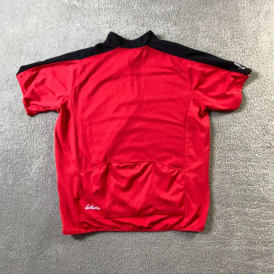 Schwinn Cycling Jersey Shirt Mens Medium Red Black Performance Bike Pockets - Image 2 of 4