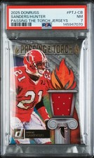 2025 DONRUSS PASSING THE TORCH JERSEYS DEION SANDERS/TRAVIS HUNTER 7/199 PSA 7