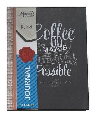 C. R. Gibson Markings Mini Notebook/Journal - Coffee Makes Everything Possible