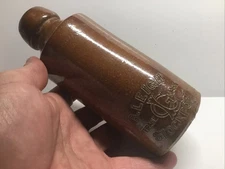 Antique G. Leigh Trademark Stoneware Ginger Beer Bottle.