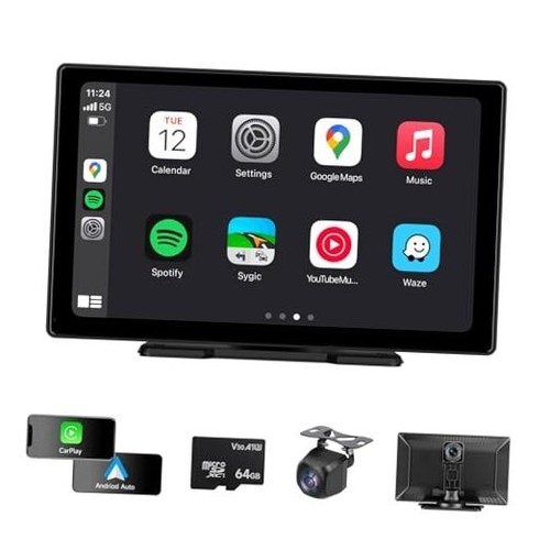 タブレット 7-Inch Carplay Screen With 4K Dash Cam & 1080P Backup Camera