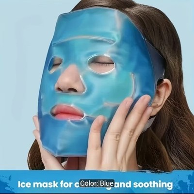 Reusable Blue Face Ice Mask DIY Facial Spa Hot/Cold Compress Ice Mask