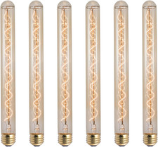 Vintage Edison T9 40W Spiral Filament Bulbs - Pack of 6