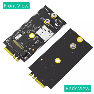 For 3G/4G/5G LTE Module M.2 to A+E Adapter Supports NANO SIM Card Push Connector