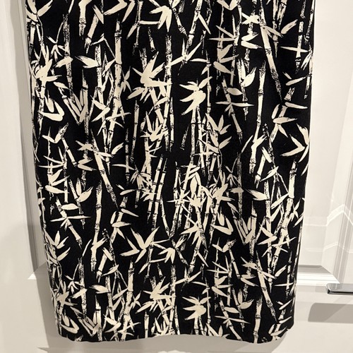 Vestido para mujer Jaeger negro blanco floral 100 % seda forrado sin mangas talla 14 - Imagen 3 de 6
