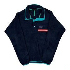 Synchilla Patagonia Snap T Fleece - Large Navy Polyester
