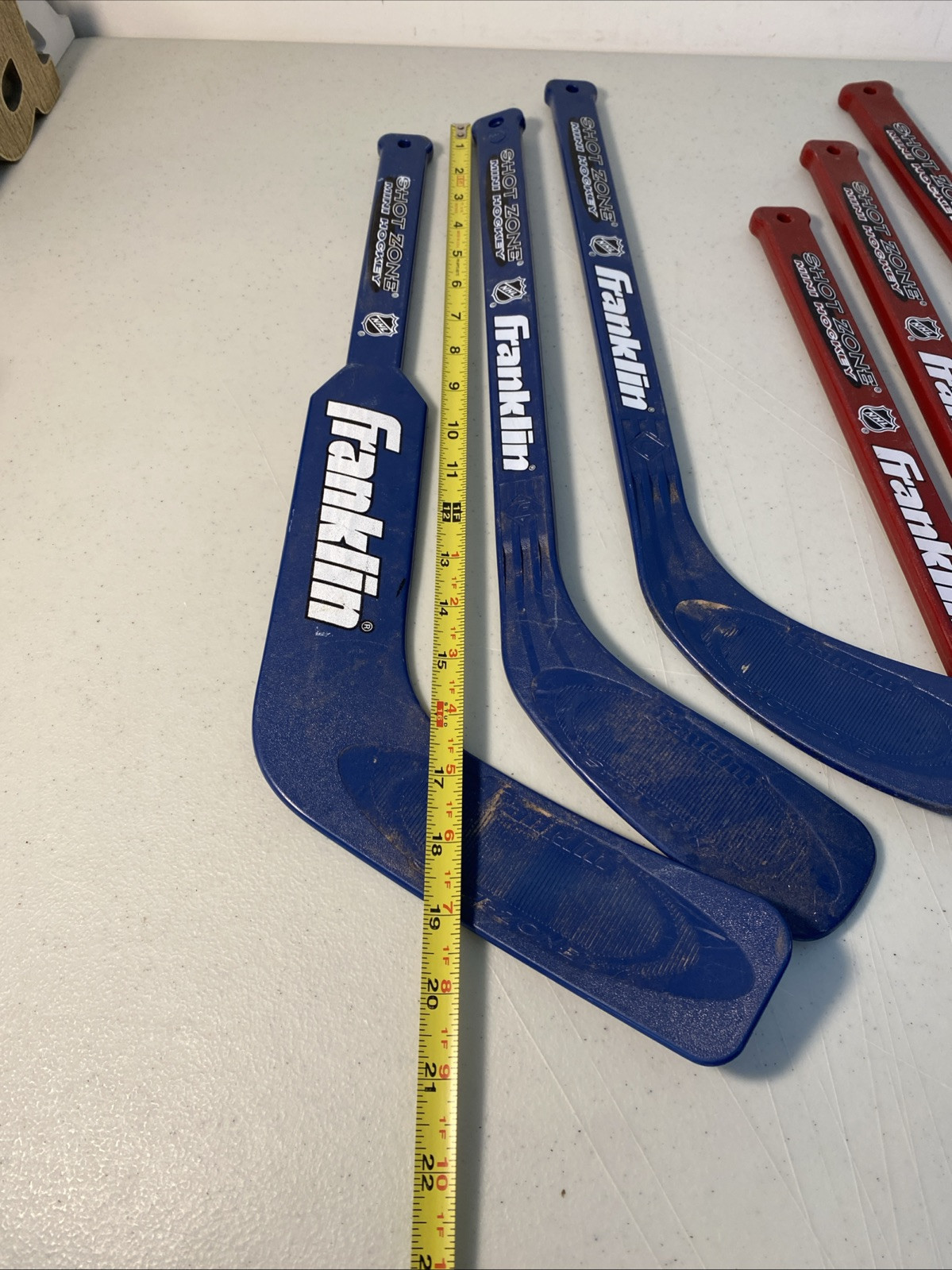 Franklin Knee Shin Hockey Sticks NHL Shot Zone Mini 2 Goalie + 4 Player Sticks