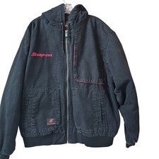 2012 Limited Edition Snap-on Tools Hooded Canvas Work Jacket Quilted XL Black