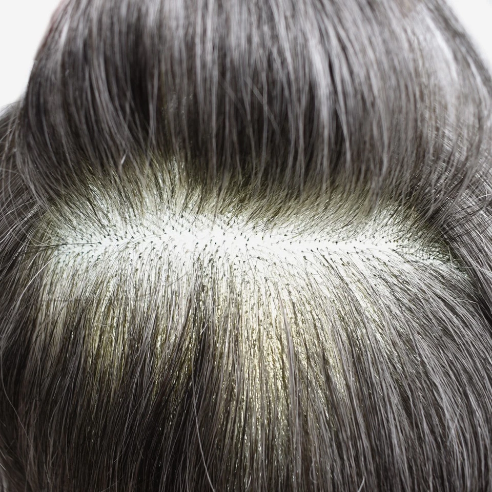 Full French Lace Mens Toupee Hair Piece Replacement System for Mens Wig Natural - Image 3 of 4