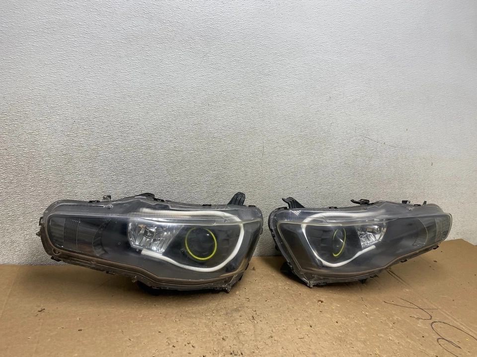 2008-2017 Mitsubishi Lancer EVO Left+Right Set LED Xenon Headlights V0451 DG - Image 3 of 4