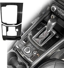 Center Console Gear Shift Panel Cover Trim For 2017-2025 Mazda Cx5 Steel Black