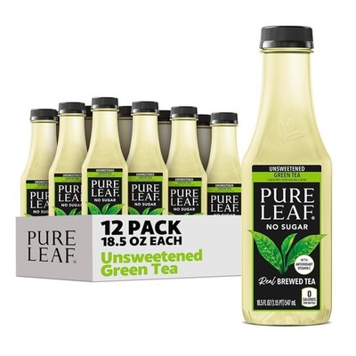  Iced Tea, Unsweetened Green Tea, 18.5 Fl Oz Bottles (Pack Of 12)