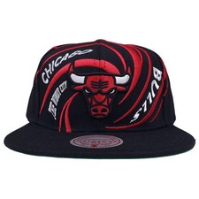 Chicago Bulls Mitchell & Ness NBA Snapback Gorra Gorra Bordada Retorcida Negra Nueva con Etiquetas