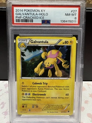 PSA 8 Galvantula Holo Cracked Ice 2014 Pokémon Phantom Forces Theme Deck #27