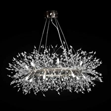 Sculptural Crystal Starburst Chandelier 38"
