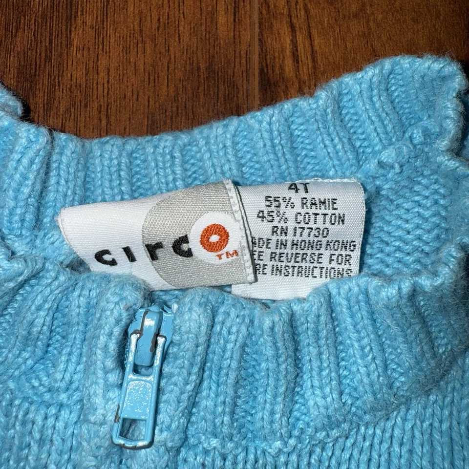 Cárdigan Vintage Circo 4T Estrella Suéter Azul Manga Rayas Cremallera  Foto 2 de 4