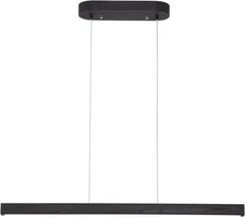39" Black Linear Pendant Light Wooden Led Modern Linear Chandelier Ceiling