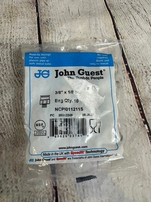John Guest NCPI011211S Stecker - 3/8'' x 1/8'' BSP - 10ER-PACK