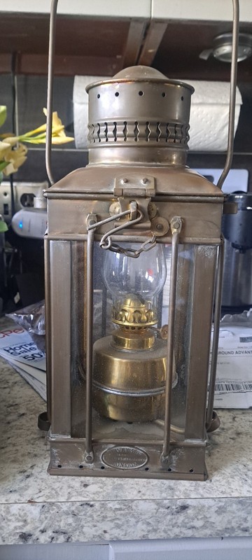 1880'S  Davey And Co London Brass  Ship Lantern 