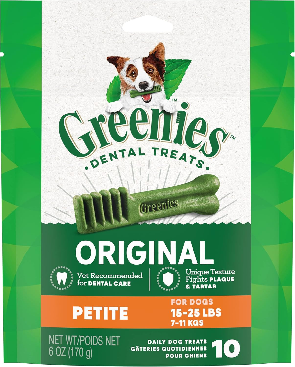 Greenies Original Petite Dental Dog Treats, 6 Oz. Pack (10 T