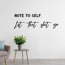  Funny Bathroom Wall Stickers Toilet Tip Wall Decals Note to Self let that go