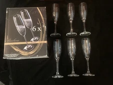 9" Crystalite Bohemia Wine Glasses Set of 6 Excellent with original box
