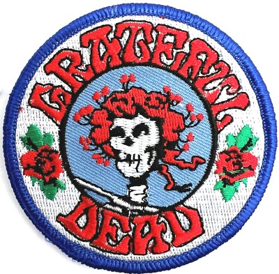Grateful Dead Skeleton & Roses Embroidered Rock Iron on Patch Applique