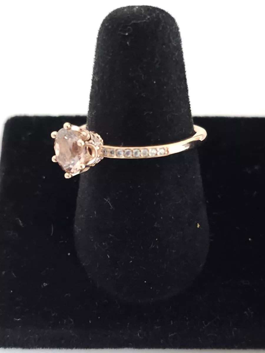 AUTHENTIC PANDORA PINK SPARKLING CROWN SOLITAIRE RING 188289C01 52 US SIZE 6