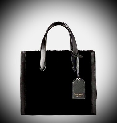 Kate Spade $358 Manhattan Faux-Fur Tote Black Handbag New With Tags