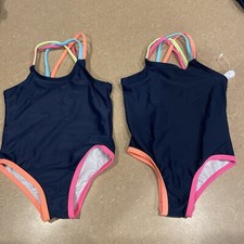 2 WONDER NATION 3T / 36 M Swimsuit Toddler Baby Girls 1 Piece Swimming Swim Suit