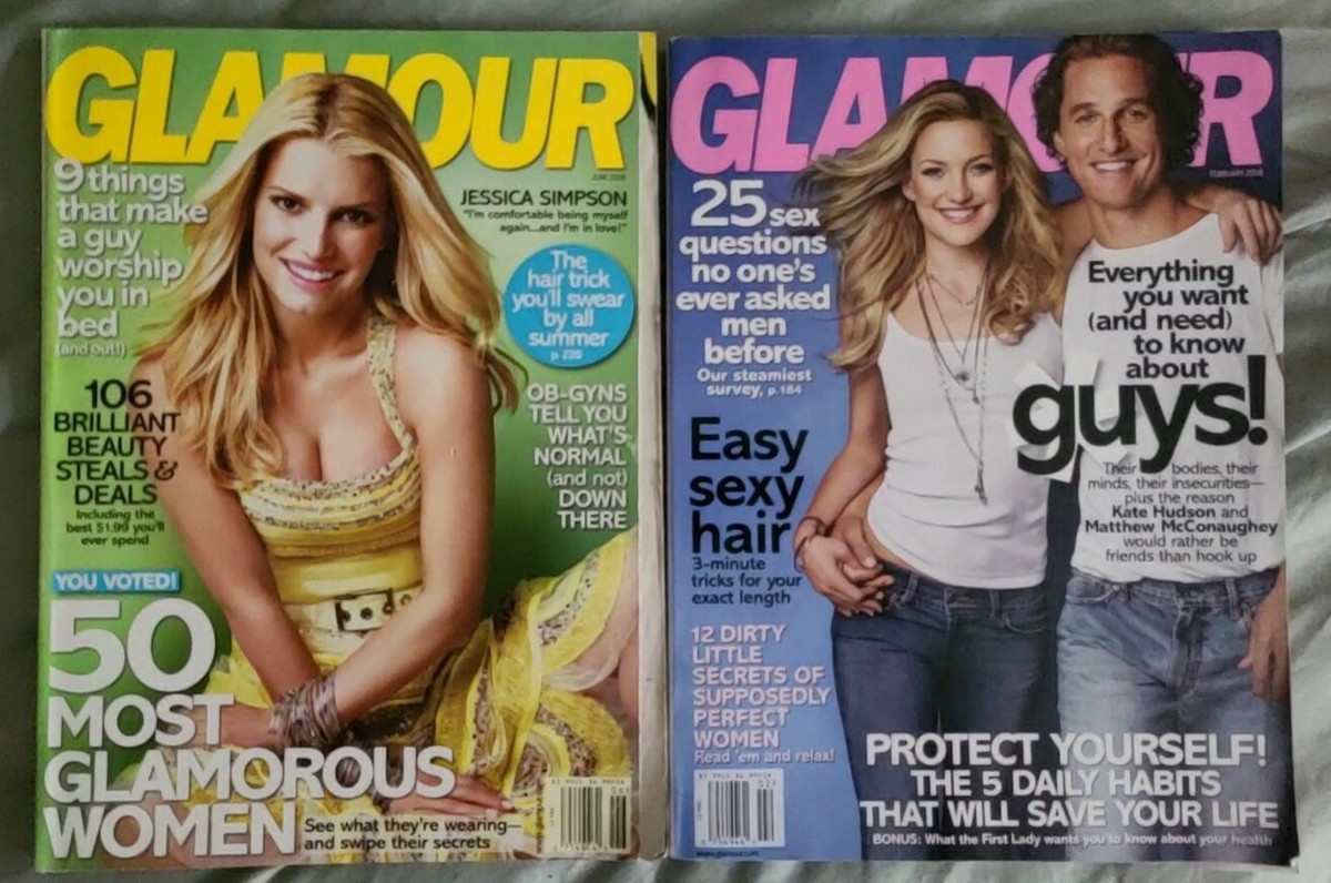 Two Glamour Magazines - Matthew McConaughey Jessica Simpson (2008