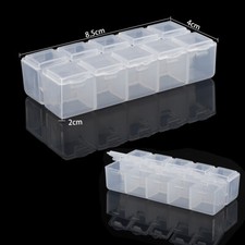 5pcs Mini 10 Grids Compartments Plastic Transparent Containers Storage Organizer