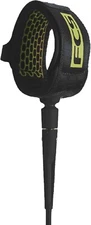 FCS 9' ALL ROUND ESSENTIAL Surf Leash - Coal Lime - 7mm/0.28" Diameter - NWT