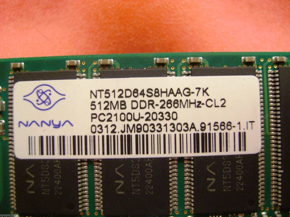 Nanya NT512D6458HAAG-7K 512MB DDR-266 SDRAM Desktop Memory PC-2100 - Image 3 of 3
