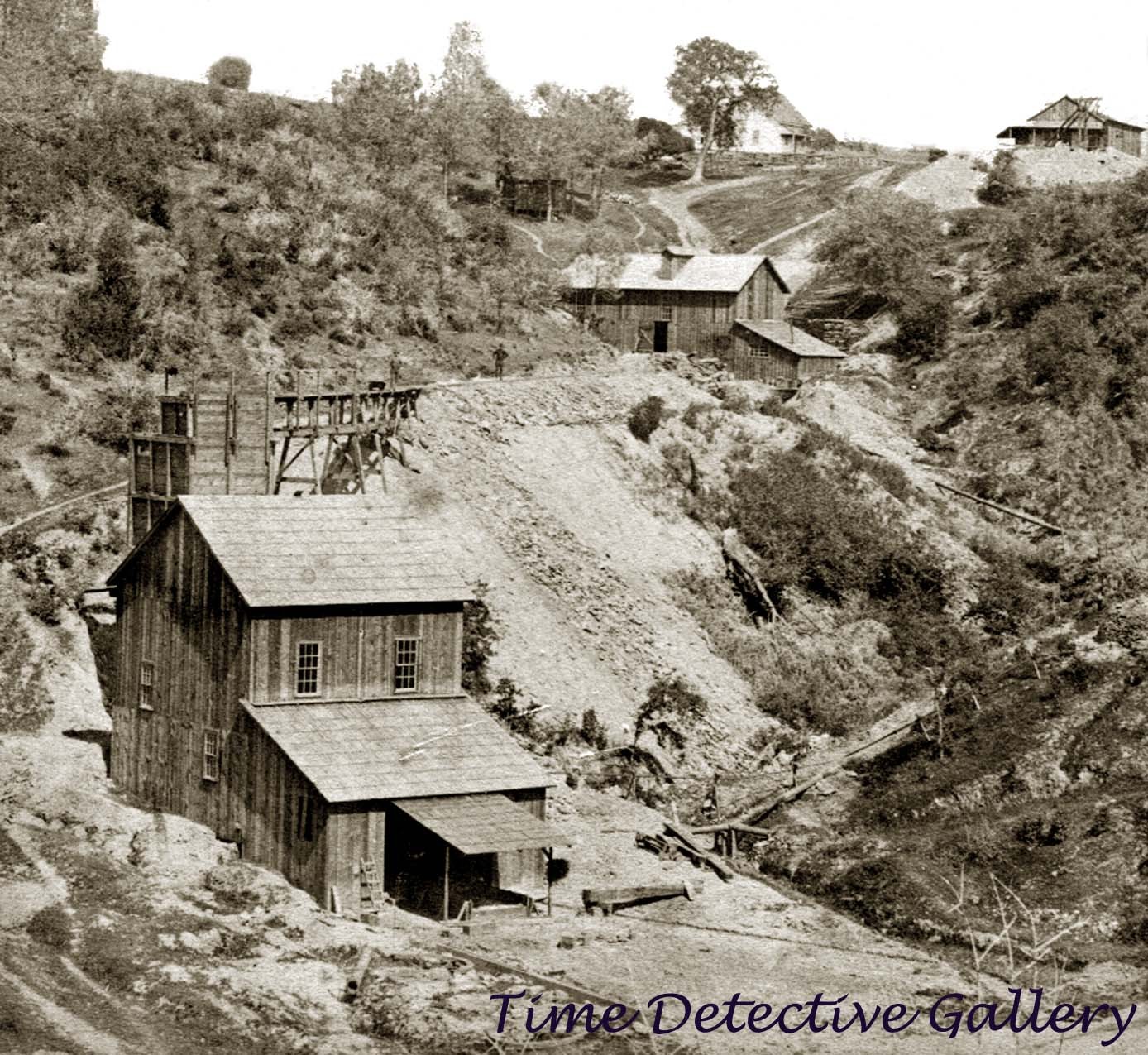 Talisman Gold Mine, Amador County, California c1870 Historic Photo