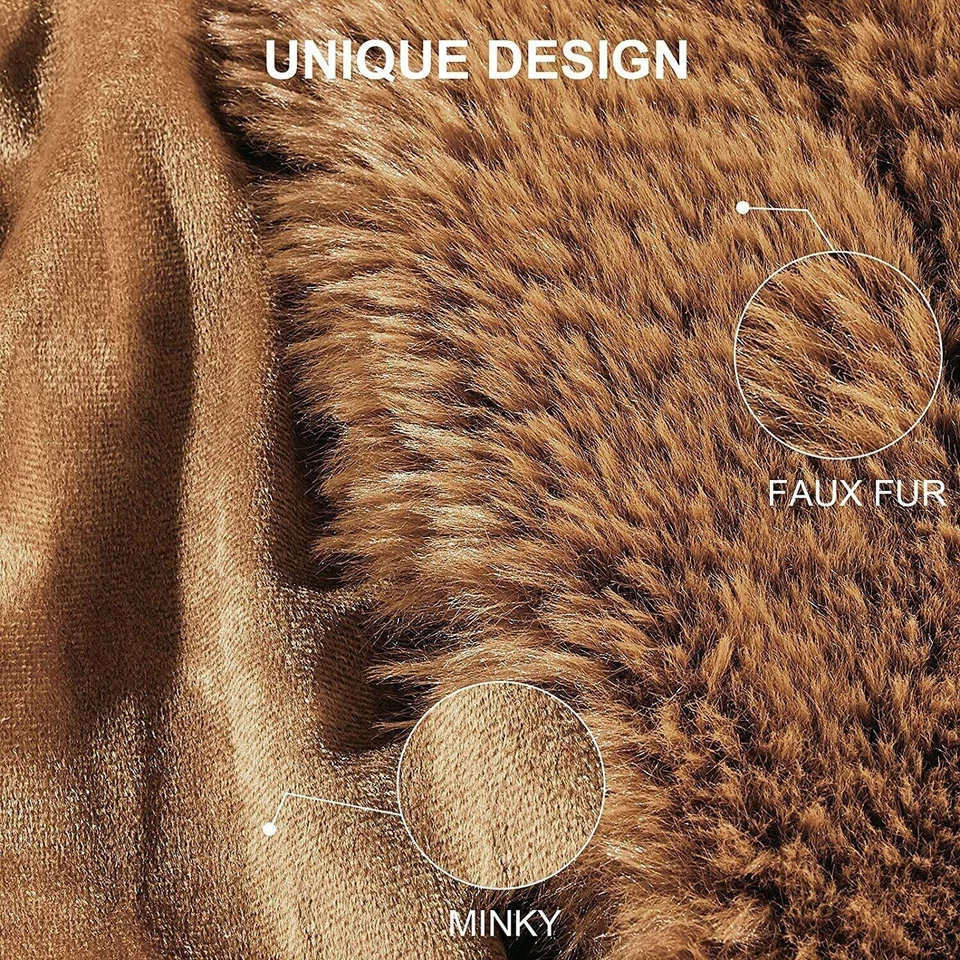 Kuscheldecke Wohndecke Sofadecke Flauschige Plüsch Braun Decke 125x150cm - Bild 3 von 4