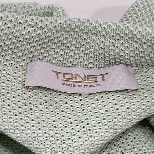 Tonet Made In Italy Cardigan Size Large Mint Green closed with one button - Picture 5 of 13