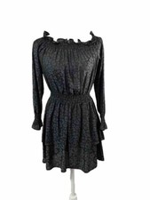 Show Me Your MuMu Short Dress women XS Esmeralda charcoal cheetah print dress