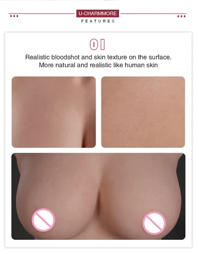 Realistic Fake Chest Enhancer Silicone Breast Forms for Cosplay - Picture 9 of 24