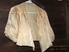 ANTIQUE VINTAGE 1930's PEACH SILK SATIN NIGHT SLEEP TOP LACE SZ M LINGERIE