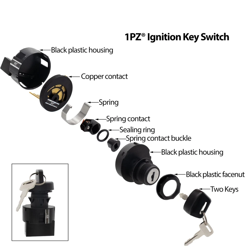 3 Pos Ignition Key Switch 4012165 4011002 For Polaris General Brutus Magnum - Image 2 of 4