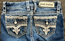 WOMENS Rock Revival "JASNA" Faux Flap Pockets  Ankle Skinny Jeans 28x27