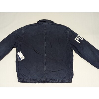 Polo Ralph Lauren Indigo Stadium Jacket 1992 Zip Up Size XL